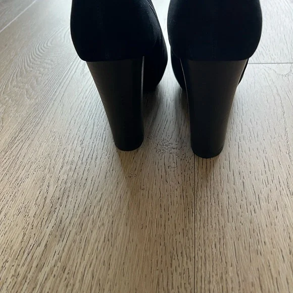 New Women Black Boots Platform Thigh High Chunk Heel Tall Faux Suede Boots - Picture 4 of 4